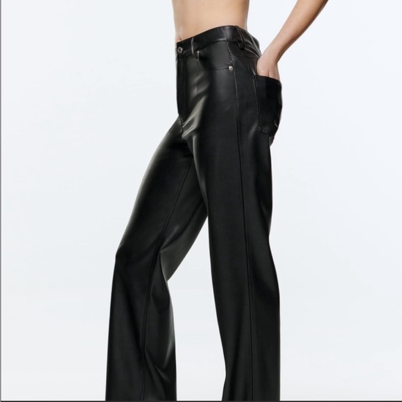 Zara Pants - FULL LENGTH FAUX THE ‘90S LEATHER PANTS